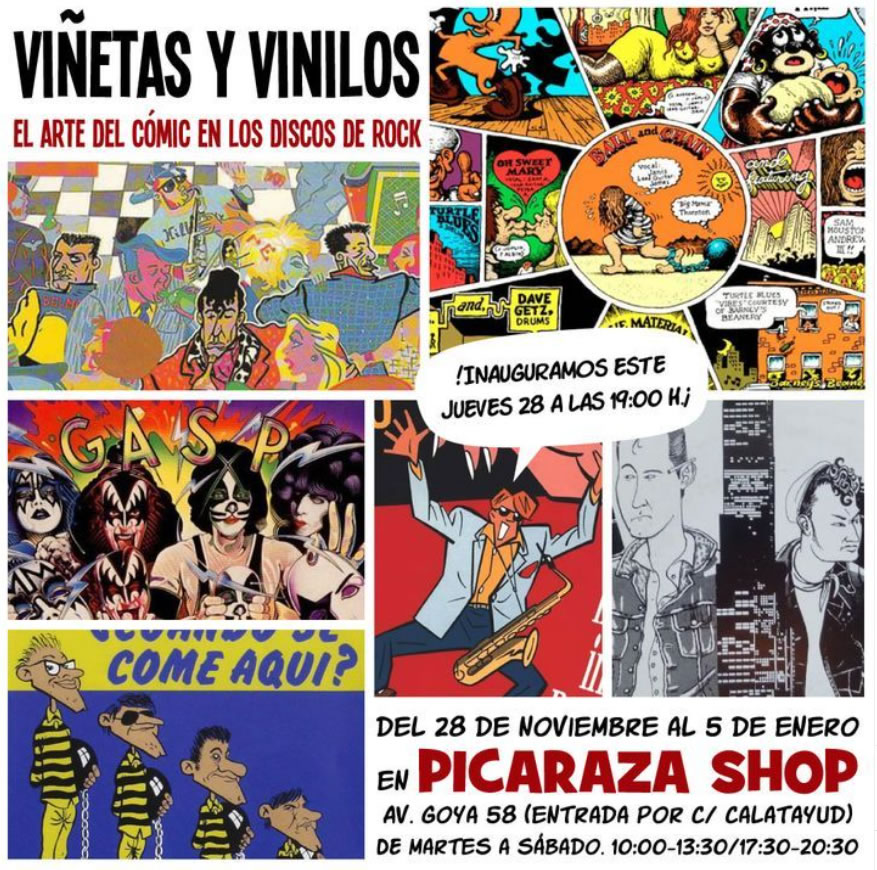 Inauguración de expo 'Viñetas y Vinilos. El arte del cómic en los discos de rock'